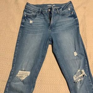 Old Navy Light Wash Distressed Rockstar Super Skinny Jeans